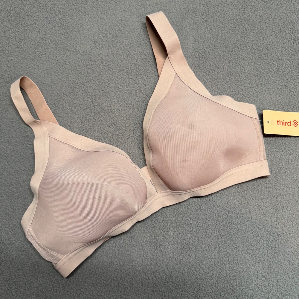 ThirdLove Sports Bra Wireless Mesh Medium Atmosphere Mauve Minimalist 1094701